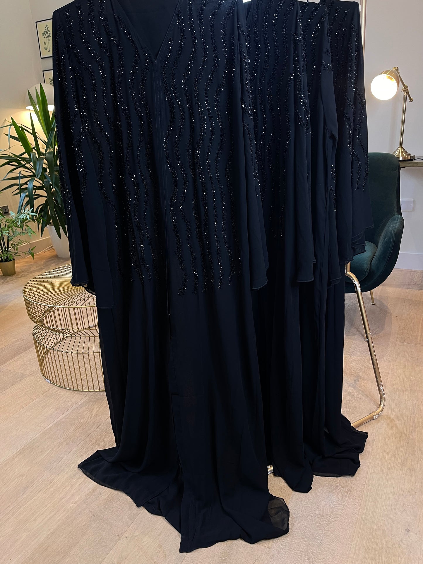 Twilight abaya with chiffon scarf | BLACK
