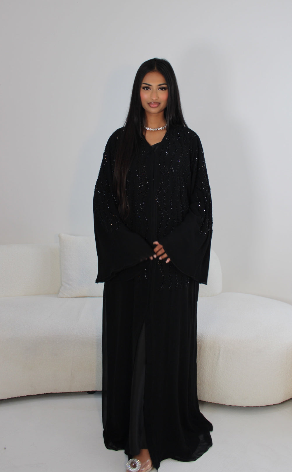 Twilight abaya black with chiffon scarf