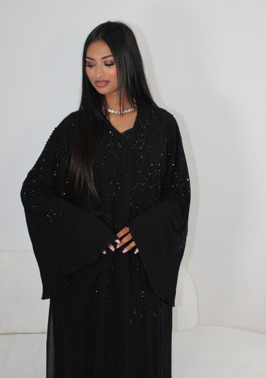 Twilight abaya black with chiffon scarf