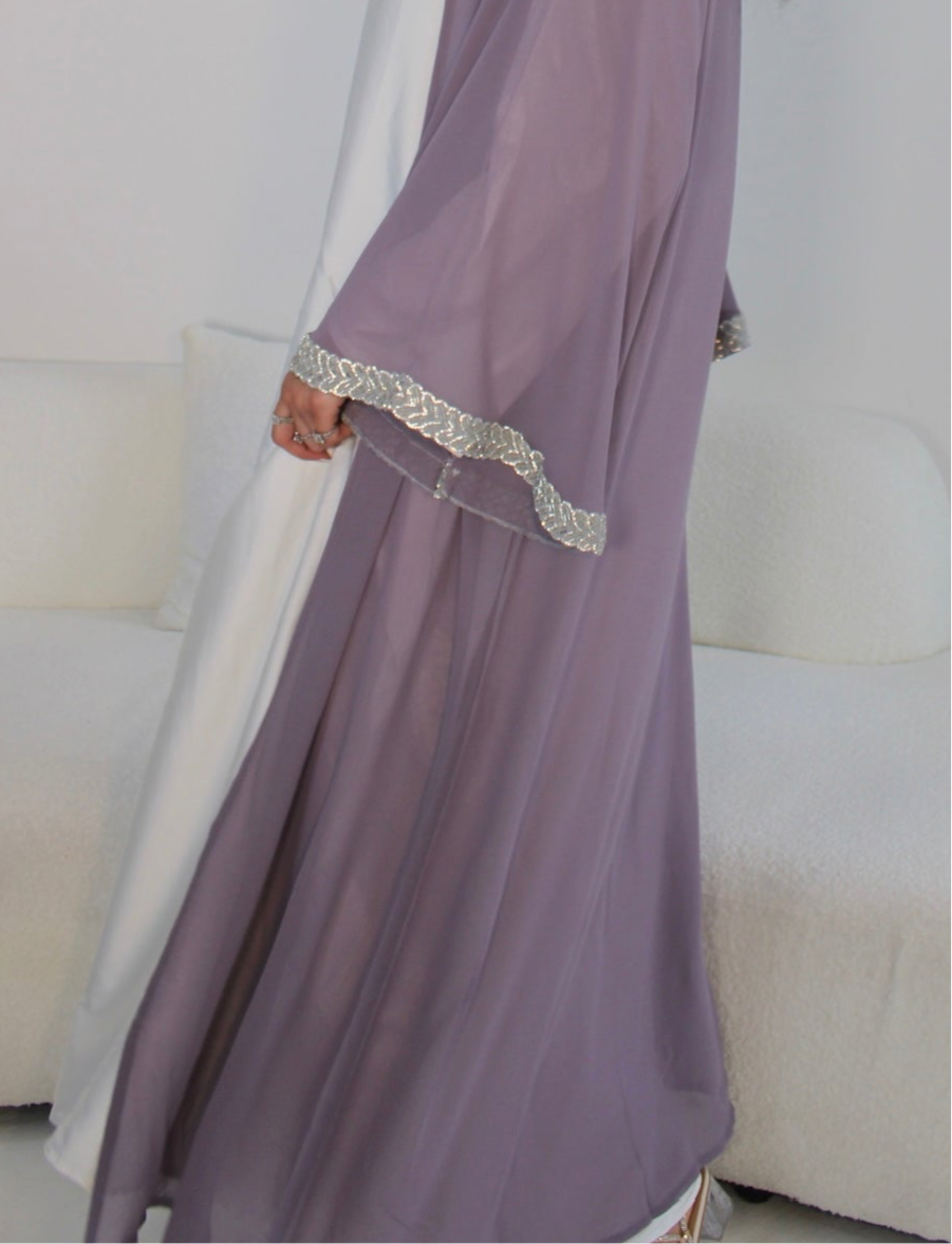 Georgina abaya set in lilac