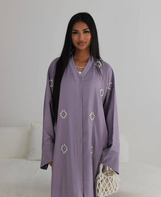 Marieme abaya lilac with chiffon scarf